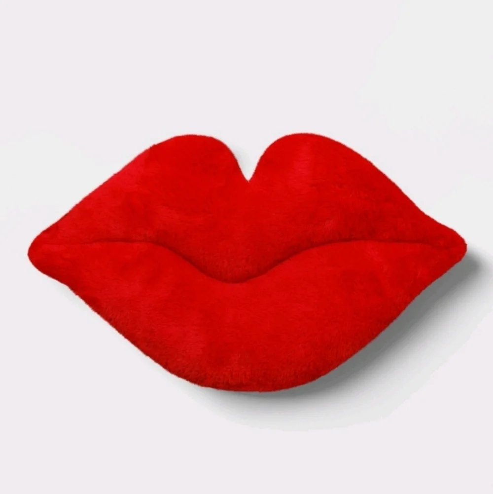 Set of 2 Plush Lip Shaped Toss Red -Room Essentials